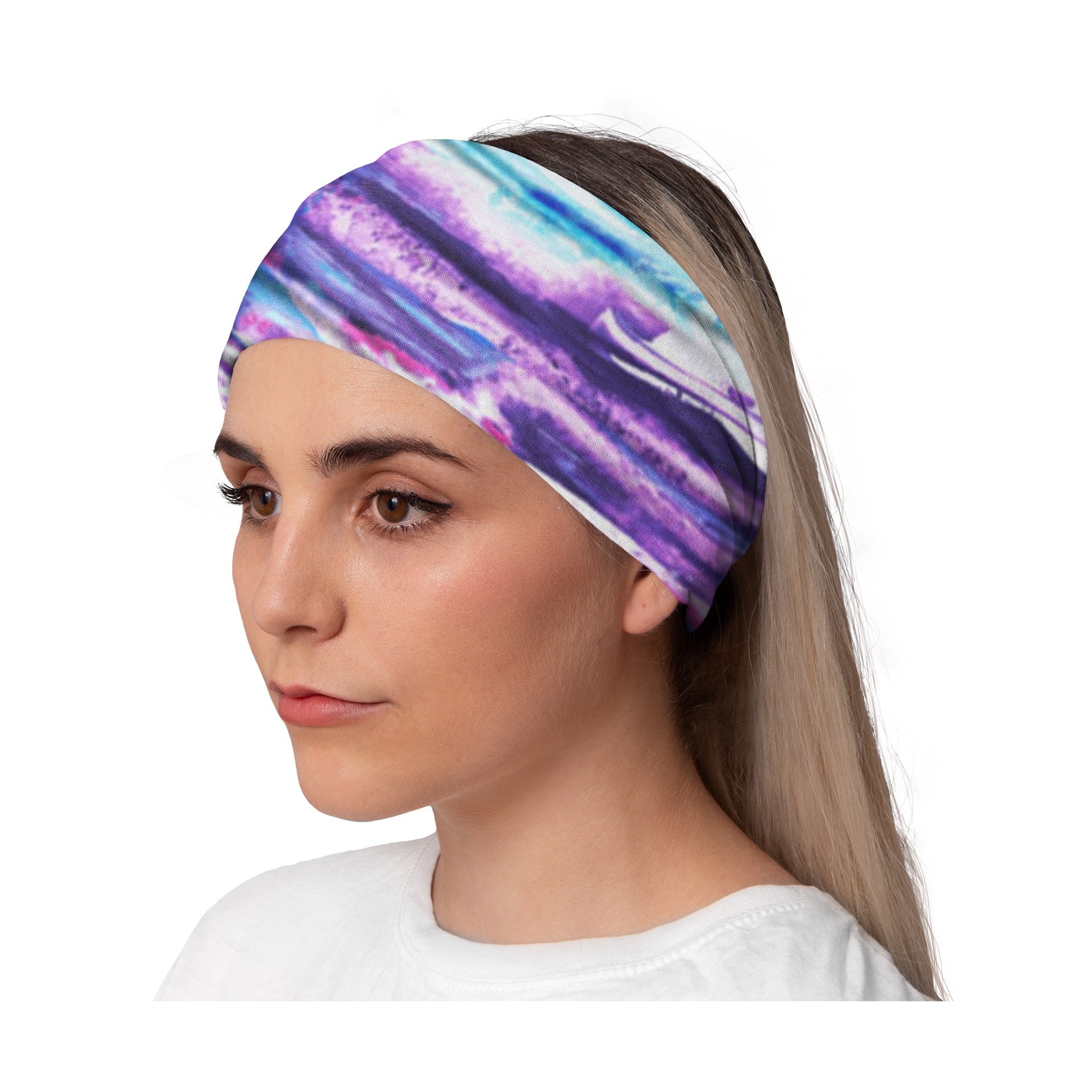 Lunabands Blueberry Crush Womans Ladies Fashion Designer Multi Use Multifunctional Trail Running Gym Snood Bandana Headband Fitness Headbands