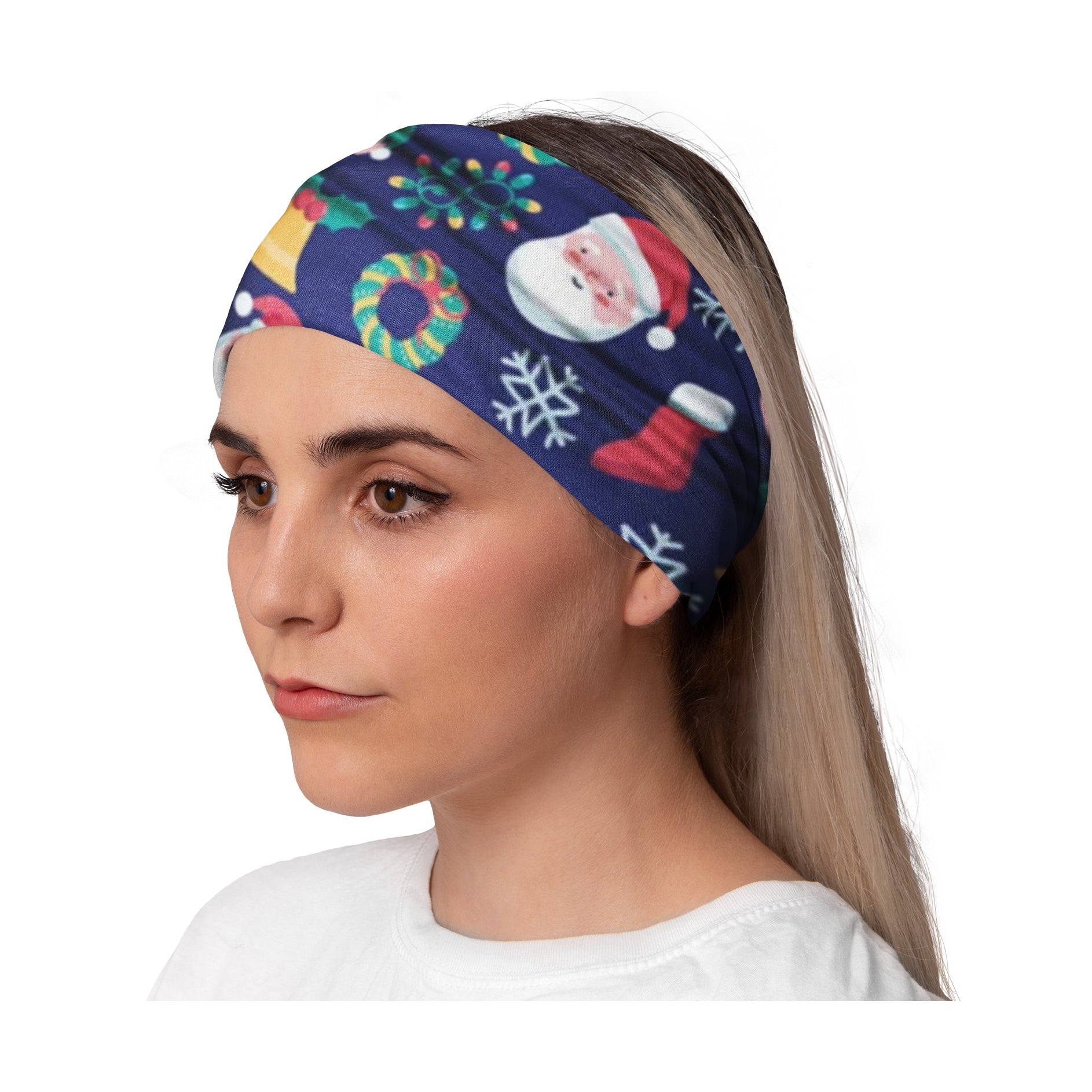 Lunabands Merry Christmas Womans Ladies Fashion Designer Multi Use Multifunctional Trail Running Gym Snood Bandana Headband Fitness Headbands